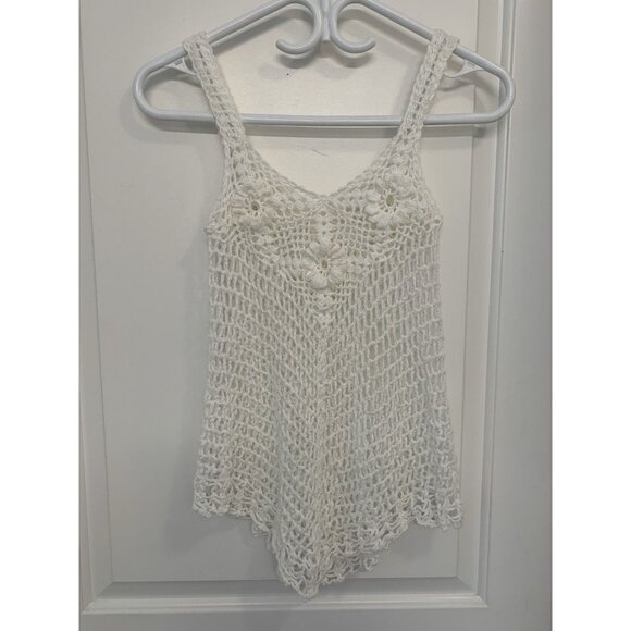 Crochet‎ White Tank Top Small - Picture 2 of 6